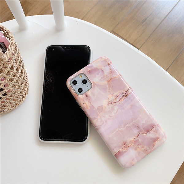 Márvány hatású szilikon tok rózsaszínben Iphone 11 Pro-hoz - két modell