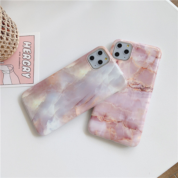 Márvány hatású szilikon tok rózsaszínben Iphone 11 Pro-hoz - két modell