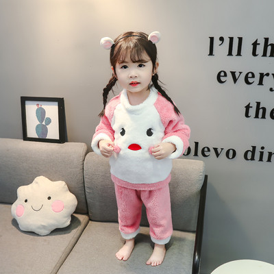 Gyerek pizsama lányoknak rózsaszín és sárga színben, 3D elemekkel