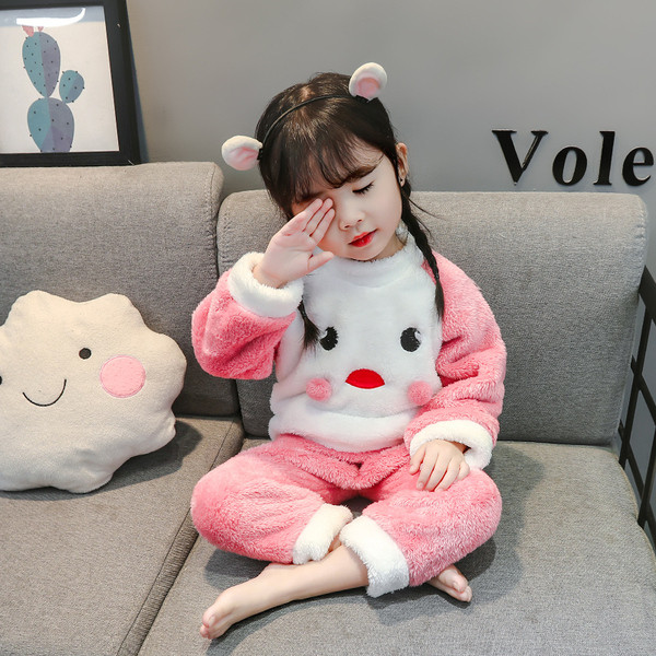 Gyerek pizsama lányoknak rózsaszín és sárga színben, 3D elemekkel