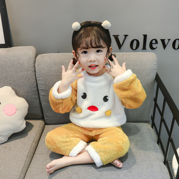 Gyerek pizsama lányoknak rózsaszín és sárga színben, 3D elemekkel