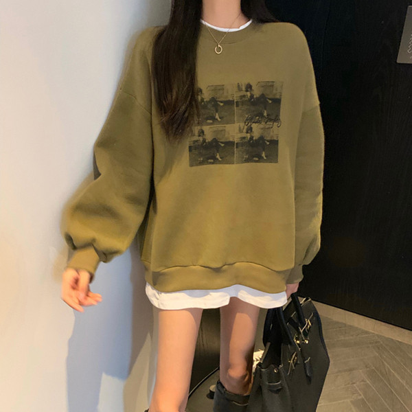 Női, vitatott napi pulóver szürke és zöld színben