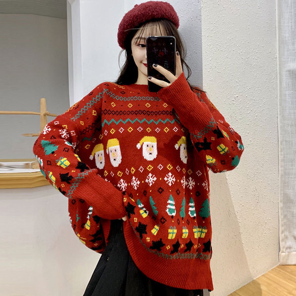 Γυναικεία μοντέρνα πουλόβερ σε δύο χρώματα με ωοειδές λαιμόκοψη