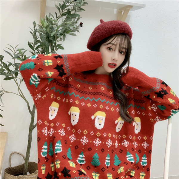 Γυναικεία μοντέρνα πουλόβερ σε δύο χρώματα με ωοειδές λαιμόκοψη