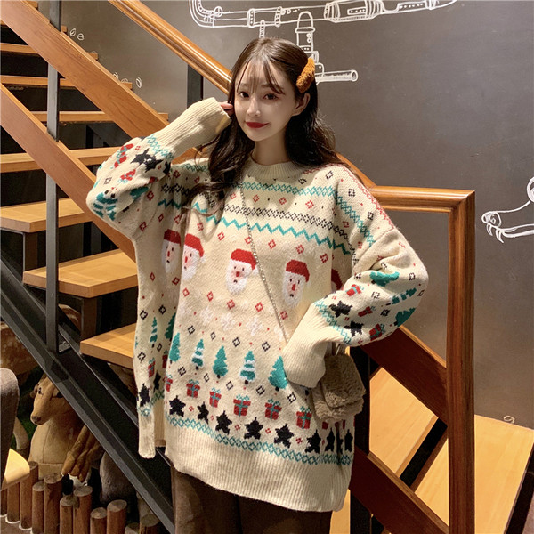 Γυναικεία μοντέρνα πουλόβερ σε δύο χρώματα με ωοειδές λαιμόκοψη