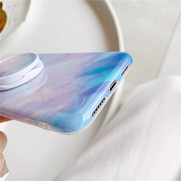 Husa silicon multicolora + inel pentru Iphone X / XS