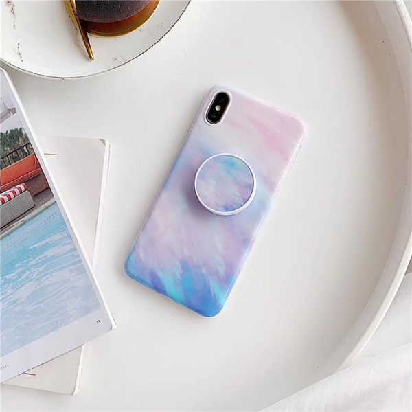 Husa silicon multicolora + inel pentru Iphone X / XS