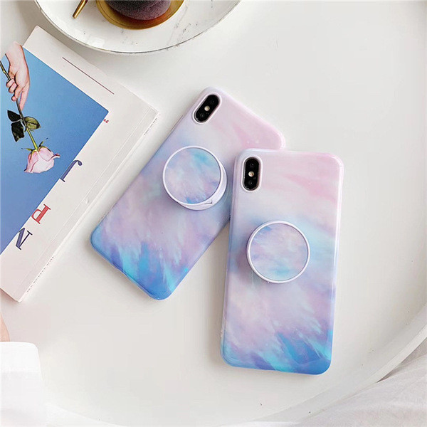 Husa silicon multicolora + inel pentru Iphone X / XS