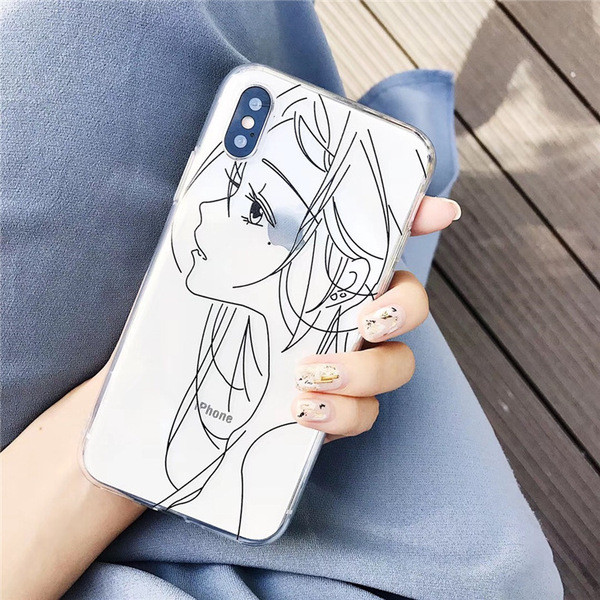 Διαφανής θήκη από σιλικόνη σε μαύρο ή άσπρο χρώμα για Iphone X / XS