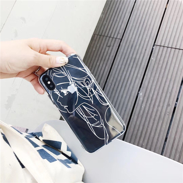 Διαφανής θήκη από σιλικόνη σε μαύρο ή άσπρο χρώμα για Iphone X / XS