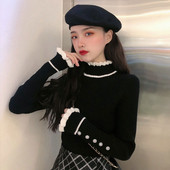 Modern női blúz három színben, félmagas gallérral