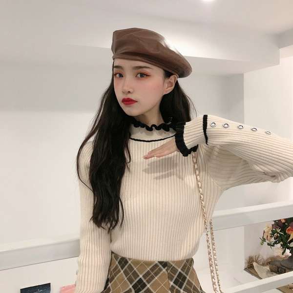 Modern női blúz három színben, félmagas gallérral