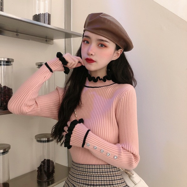 Modern női blúz három színben, félmagas gallérral