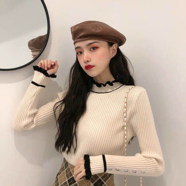 Modern női blúz három színben, félmagas gallérral