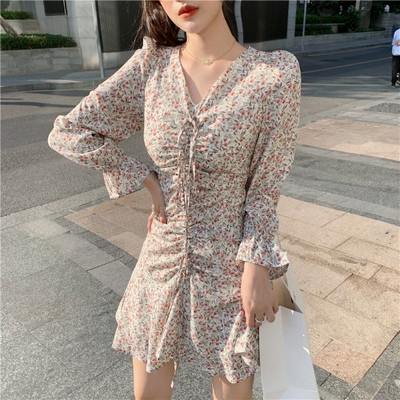 Μοντέρνο γυναικείο φόρεμα  χωρίς μανίκια, Floral σχέδιο και λαιμόκοψη