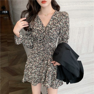 Μοντέρνο γυναικείο φόρεμα  χωρίς μανίκια, Floral σχέδιο και λαιμόκοψη