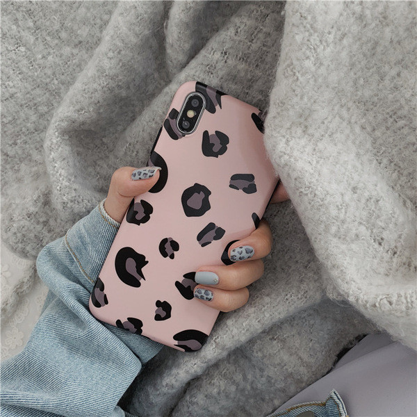 Iphone X / XS tok leopárd mintával rózsaszín és kék színben