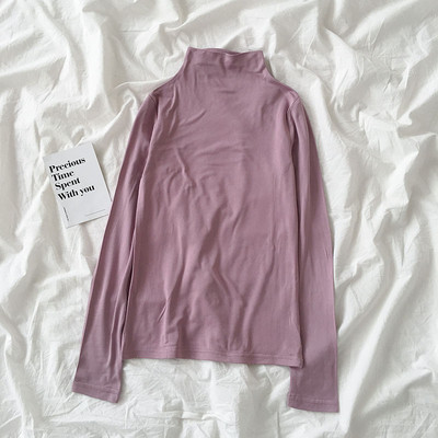 Lezser női blúz félmagas gallérral és hosszú ujjú több színben