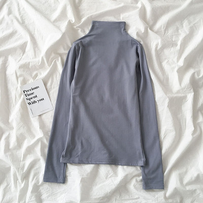 Lezser női blúz félmagas gallérral és hosszú ujjú több színben