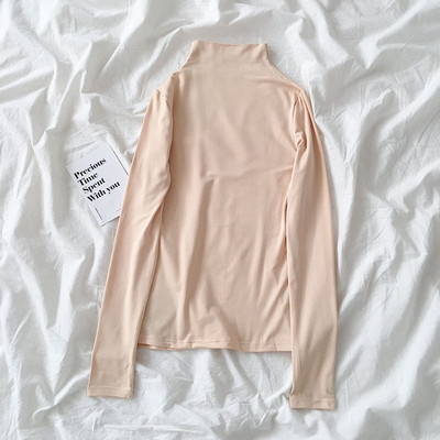 Lezser női blúz félmagas gallérral és hosszú ujjú több színben