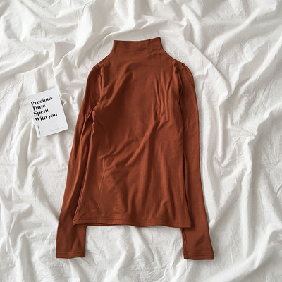 Lezser női blúz félmagas gallérral és hosszú ujjú több színben