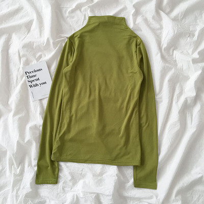 Lezser női blúz félmagas gallérral és hosszú ujjú több színben