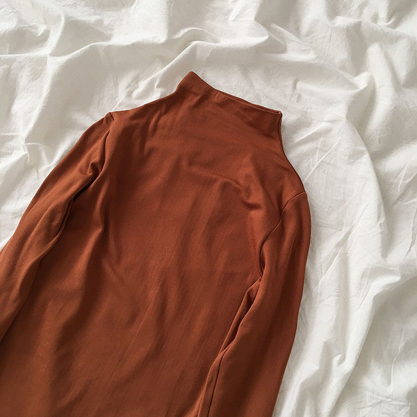 Lezser női blúz félmagas gallérral és hosszú ujjú több színben