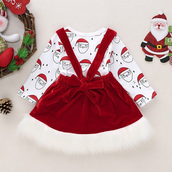 Set de Craciun pentru copii modern pentru fete in doua parti rochie + bluza