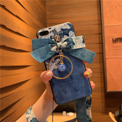 NOU Husa model cu model floral si panglica pentru Iphone 7 Plus / 8 Plus - doua modele