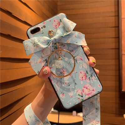 NOU Husa model cu model floral si panglica pentru Iphone 7 Plus / 8 Plus - doua modele