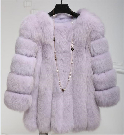 Дамско  стилно зимно пухено палто с 9/10 ръкав в няколко цвята 