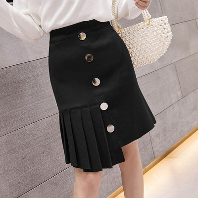 Modern aszimmetrikus redős szoknya gombokkal