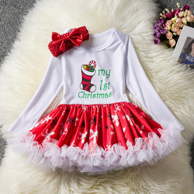 Бебешка рокля за момичета с тюл и апликация 
