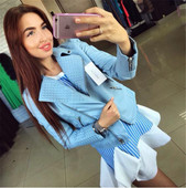 Női kabát öko bőrből, spitz nyakkivágással - többféle színben