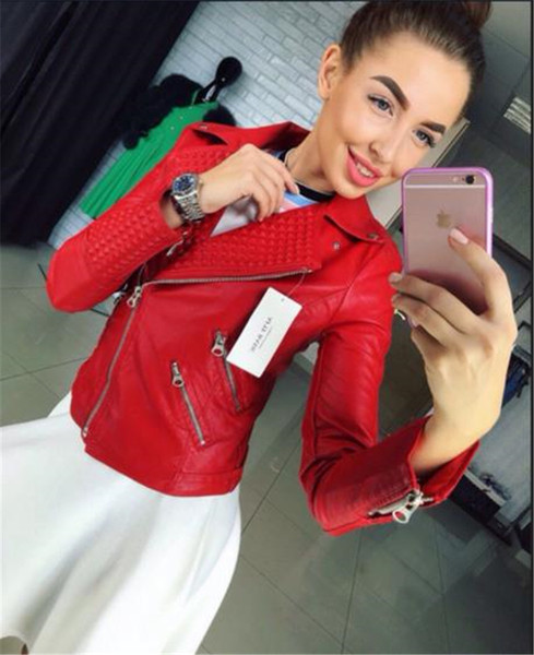 Női kabát öko bőrből, spitz nyakkivágással - többféle színben