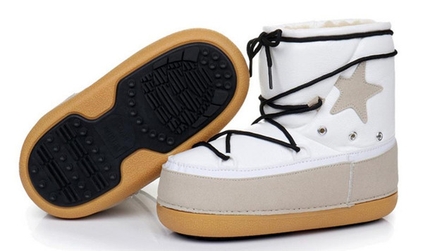 Șorțuri de iarnă de damă cu talpă înaltă și căptușeală moale în alb și gri