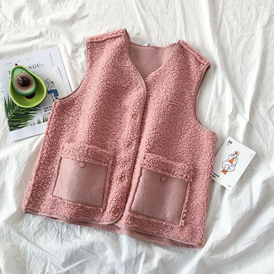 Alkalmi női mellény három színben, zsebekkel és V-nyakkal