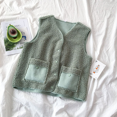 Alkalmi női mellény három színben, zsebekkel és V-nyakkal