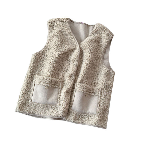 Alkalmi női mellény három színben, zsebekkel és V-nyakkal