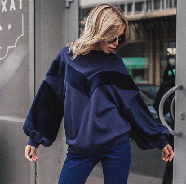 Γυναικεία casual μπλούζα φαρδύ μοντέλο  με στρογγυλό ντεκολτέ σε διάφορα χρώματα