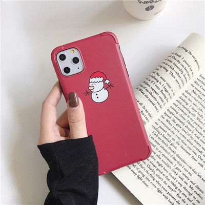 Bordó színű karácsonyi motívumú tok Iphone 11 Pro Max telefonhoz - három modell