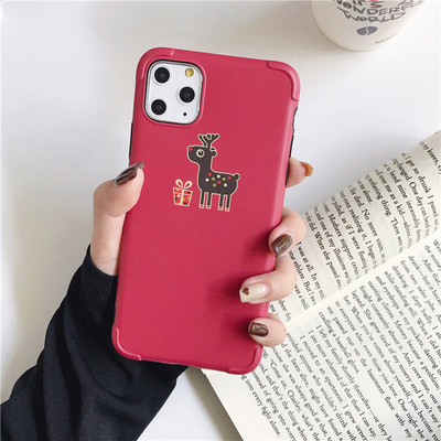 Bordó színű karácsonyi motívumú tok Iphone 11 Pro Max telefonhoz - három modell