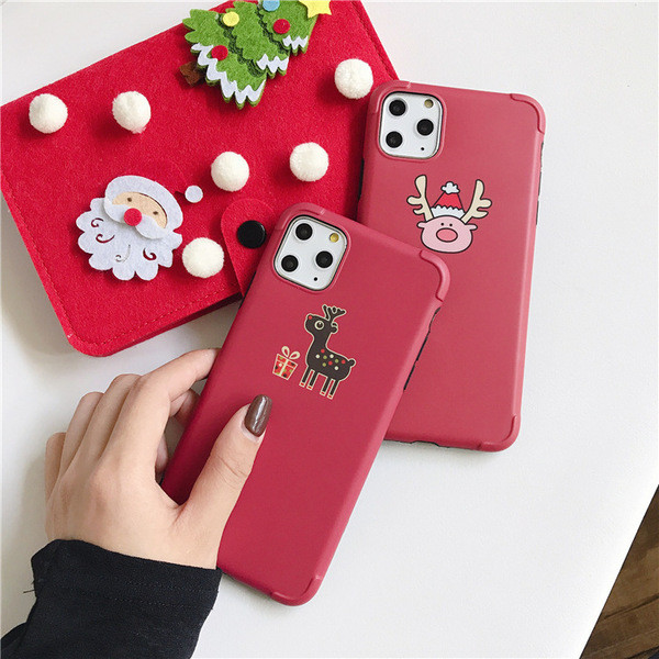 Bordó színű karácsonyi motívumú tok Iphone 11 Pro Max telefonhoz - három modell