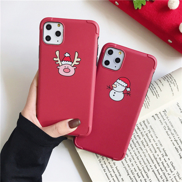 Bordó színű karácsonyi motívumú tok Iphone 11 Pro Max telefonhoz - három modell