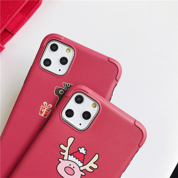 Bordó színű karácsonyi motívumú tok Iphone 11 Pro Max telefonhoz - három modell