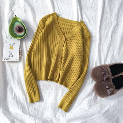 Női alkalmi kardigán három színben, gombokkal és V-nyakkal