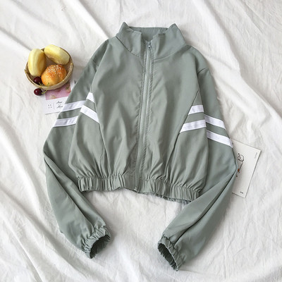 Καθημερινό γυναικεία φούτερ σε τρία χρώματα με φερμουάρ και μακρύ μανίκι