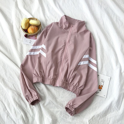 Καθημερινό γυναικεία φούτερ σε τρία χρώματα με φερμουάρ και μακρύ μανίκι