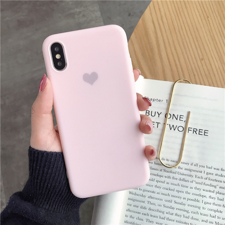 Θήκη σιλικόνης  με καρδιά στην πλάτη για Iphone X / XS