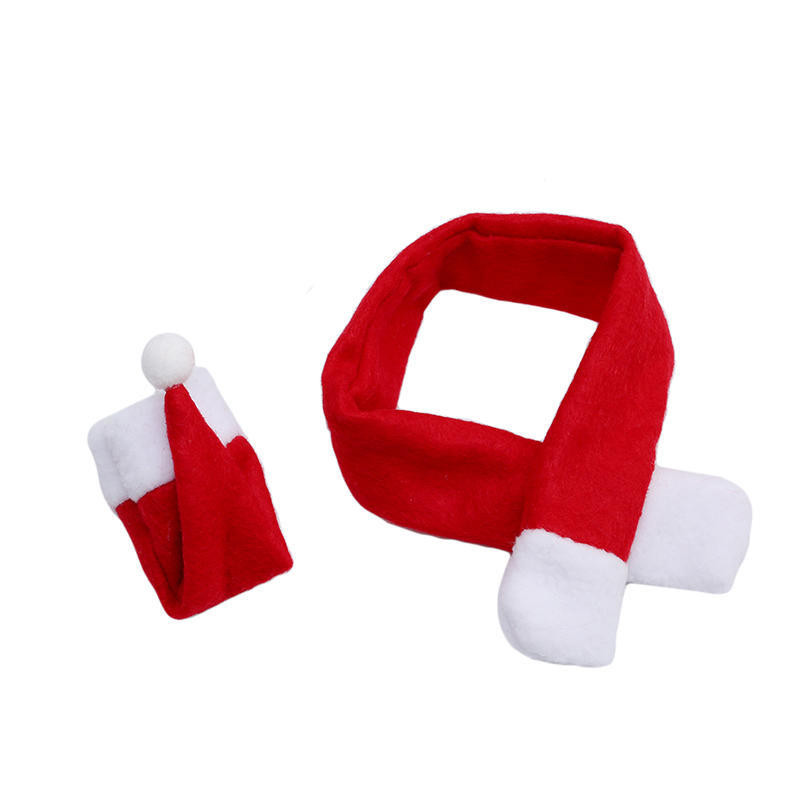 Karácsonyi sapka és sál piros üveg díszítésére